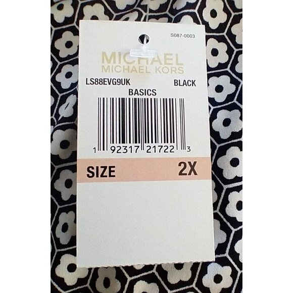 Michael Kors Women's Sheath Dress Black & White Floral Knee Length - 2X  NWT - Picture 8 of 9
